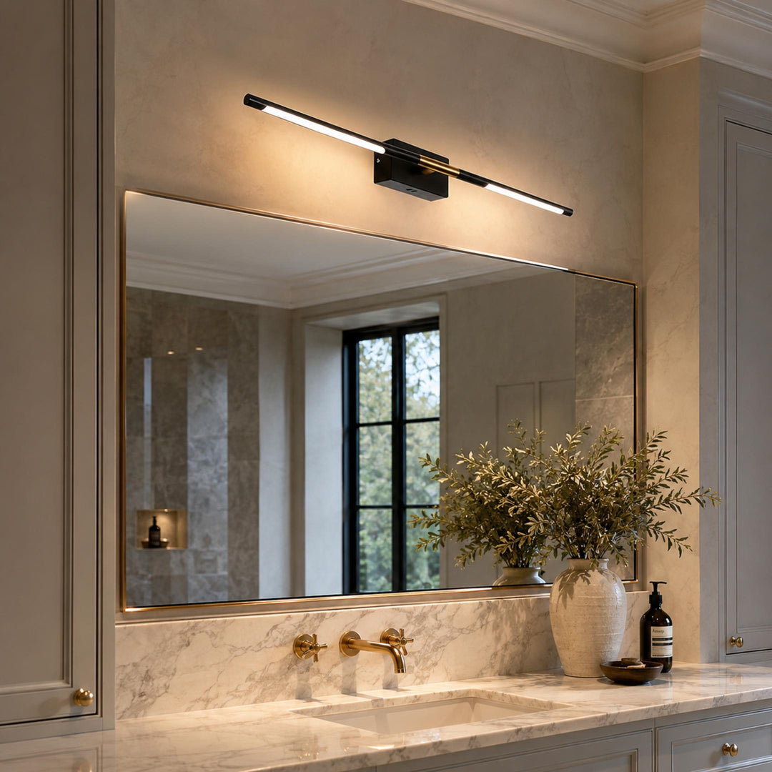 Modern Bathroom Vanity Light Bar Wall Mounted Black Acrylic LED Fixture Dimmable 6W 110V