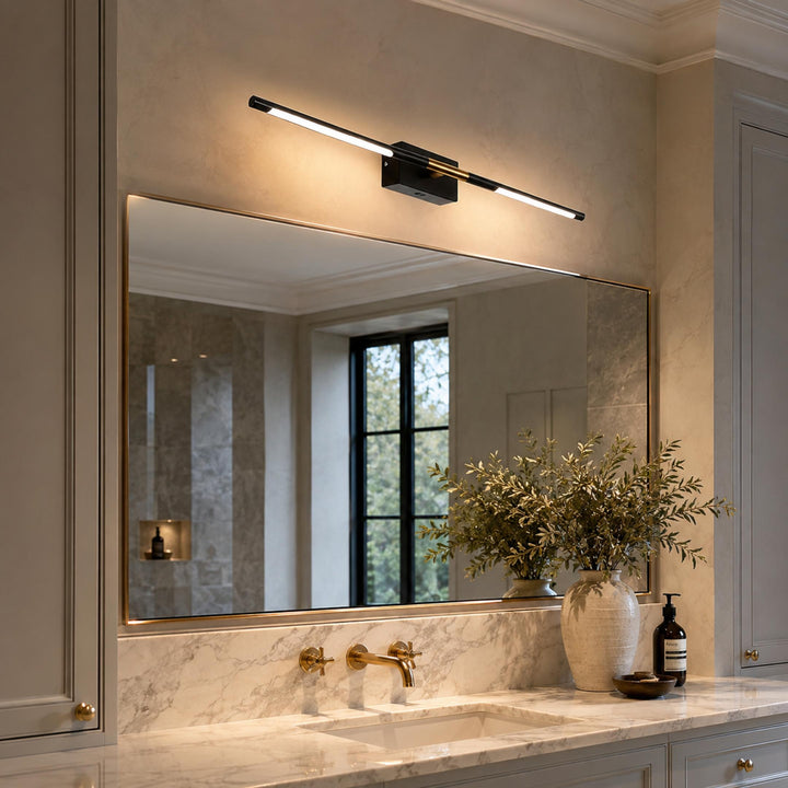 Modern Bathroom Vanity Light Bar Wall Mounted Black Acrylic LED Fixture Dimmable 6W 110V
