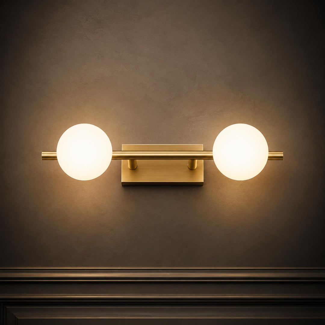 Modern LED Bathroom Vanity Light Bar Wall Mounted Copper with Adjustable Color Temperature