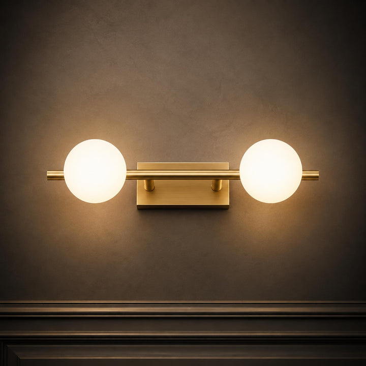 Modern LED Bathroom Vanity Light Bar Wall Mounted Copper with Adjustable Color Temperature