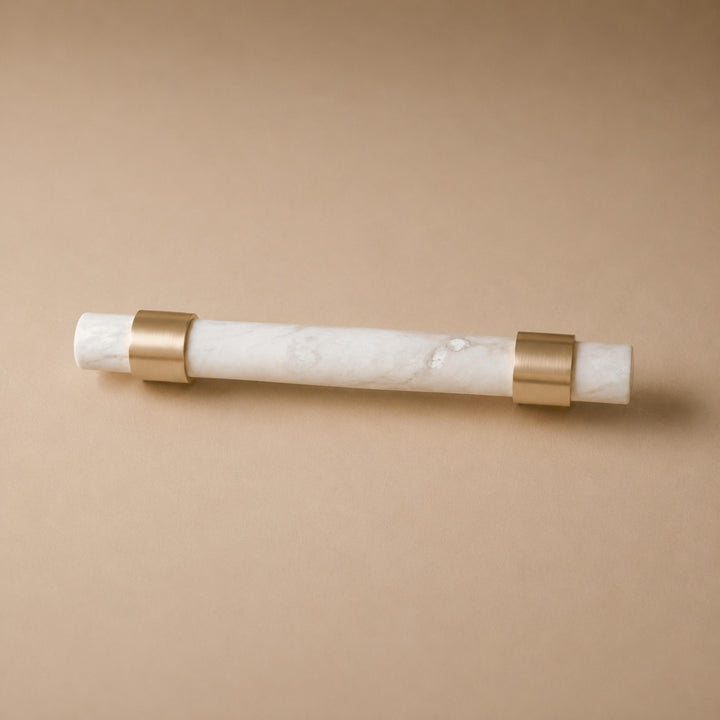 Modern Marble Cabinet Knobs and Drawer Pulls Set Brass Ergonomic Design for Kitchen Cabinets