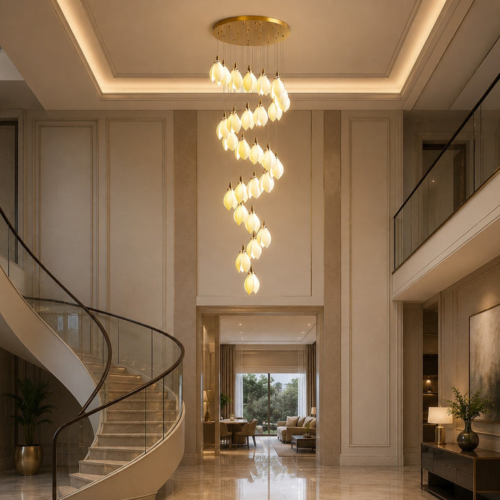 Modern Chandelier Ceiling Light Adjustable Hanging Metal and Ceramic LED Compatible 7 to 64 Lights