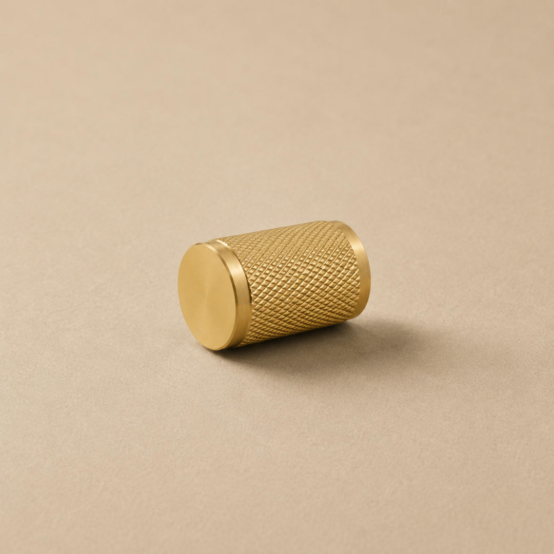 Modern Knurled Cabinet Handle Brass Fixture with Durable Grip for Cabinets and Drawers