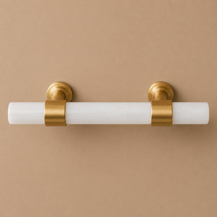 Modern Kitchen Cabinet Handles With Ergonomic Design Brass And Marble Durable Finish