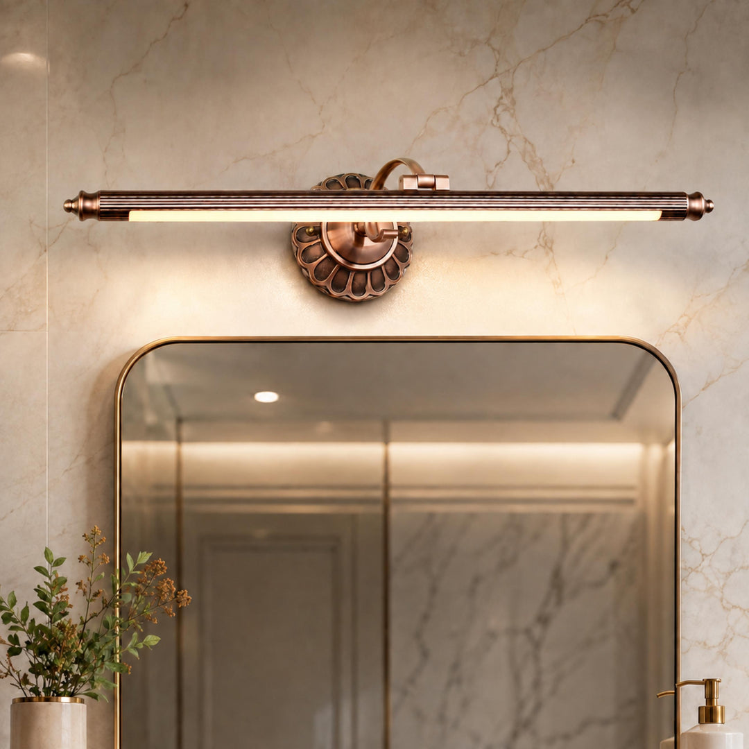 Retro Cylinder Vanity Light Wall Mounted LED Acrylic Shade Adjustable Brightness for Bathroom Lighting
