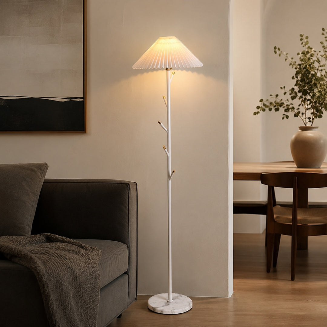 Modern Black Floor Lamp with Adjustable Height and Iron Structure for Indoor Lighting and Coat Rack