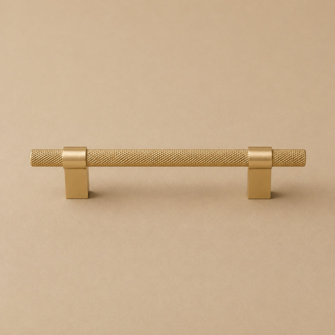 Modern Knurled Kitchen Cabinet Handles and Drawer Pulls Set Durable Metal 3.8-12.6 Inch Options
