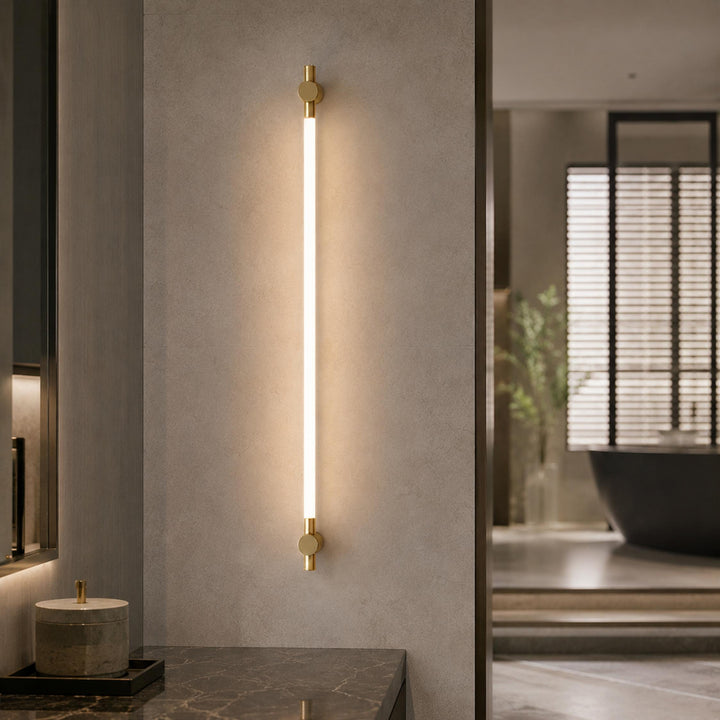 Modern Brass Bathroom Vanity Light Wall Mounted LED Fixture with Acrylic Shade