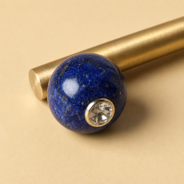 Modern Crystal Drawer Pulls and Knobs Set with Rust-Resistant Brass Finish for Kitchen Cabinets