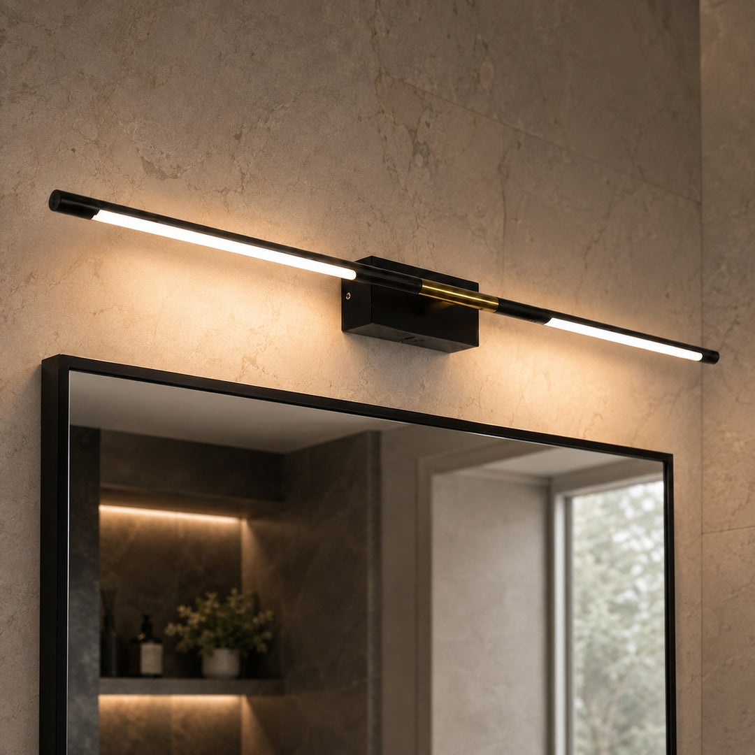 Modern Bathroom Vanity Light Bar Wall Mounted Black Acrylic LED Fixture Dimmable 6W 110V