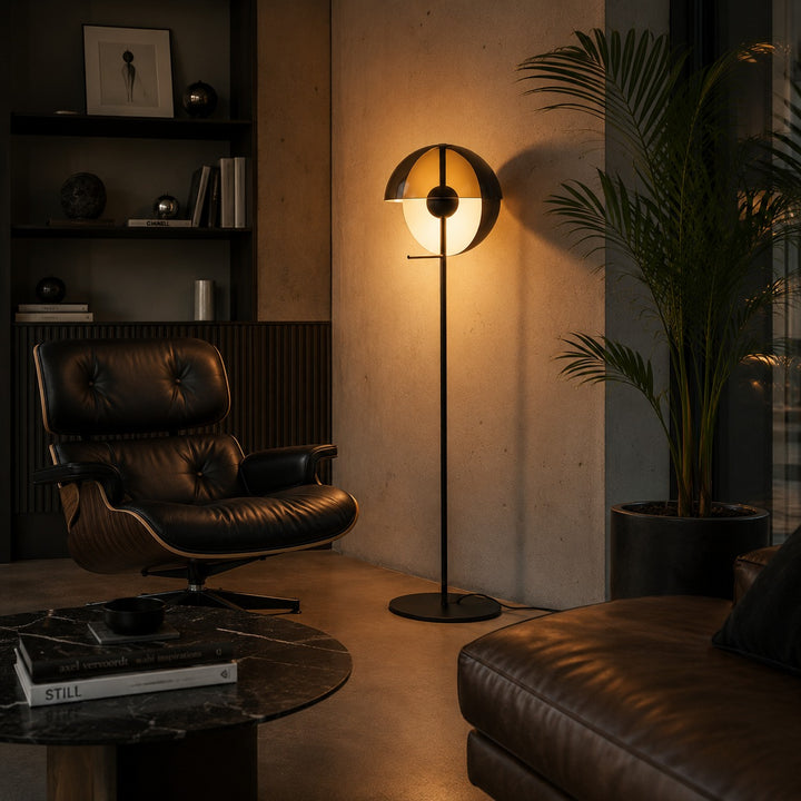 Modern Floor Lamp Adjustable Shade Iron and Acrylic Dimmable Indoor Lighting for Living Room