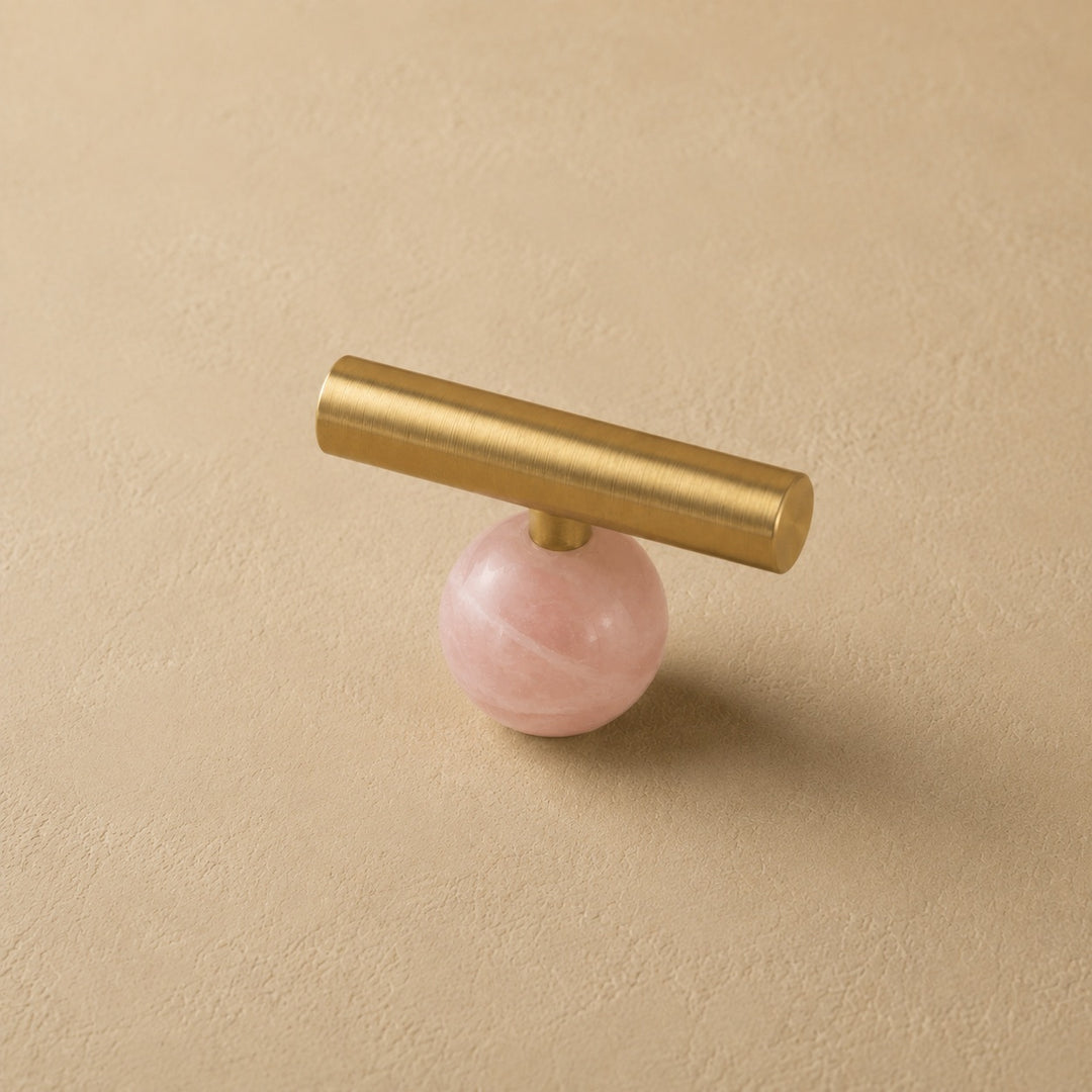 Modern Crystal Drawer Pulls and Knobs Set with Rust-Resistant Brass Finish for Kitchen Cabinets