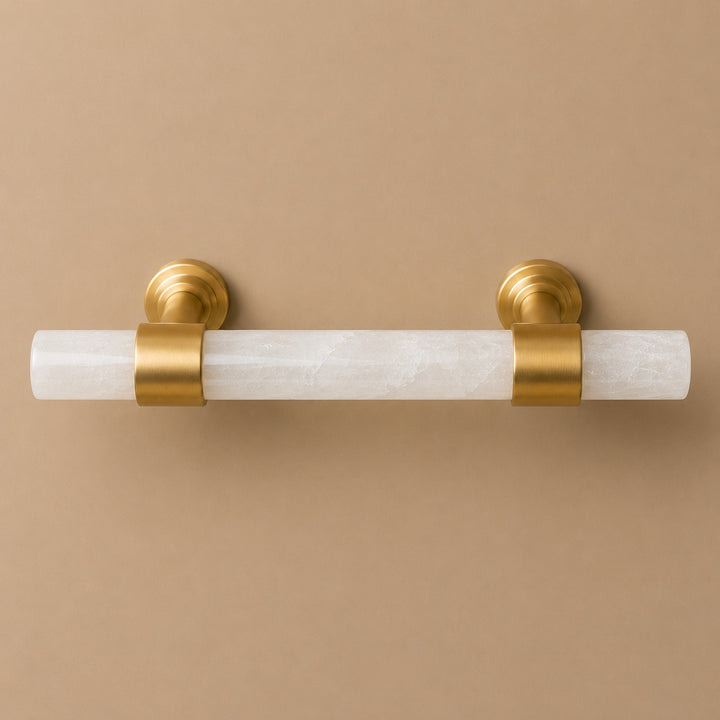 Modern Kitchen Cabinet Handles With Ergonomic Design Brass And Marble Durable Finish