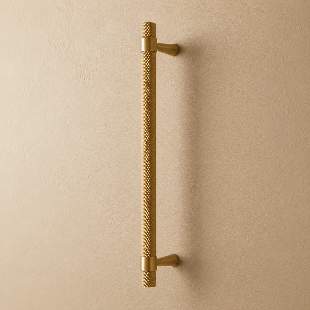 Modern Knurled Cabinet Handle Brass Fixture with Durable Grip for Cabinets and Drawers