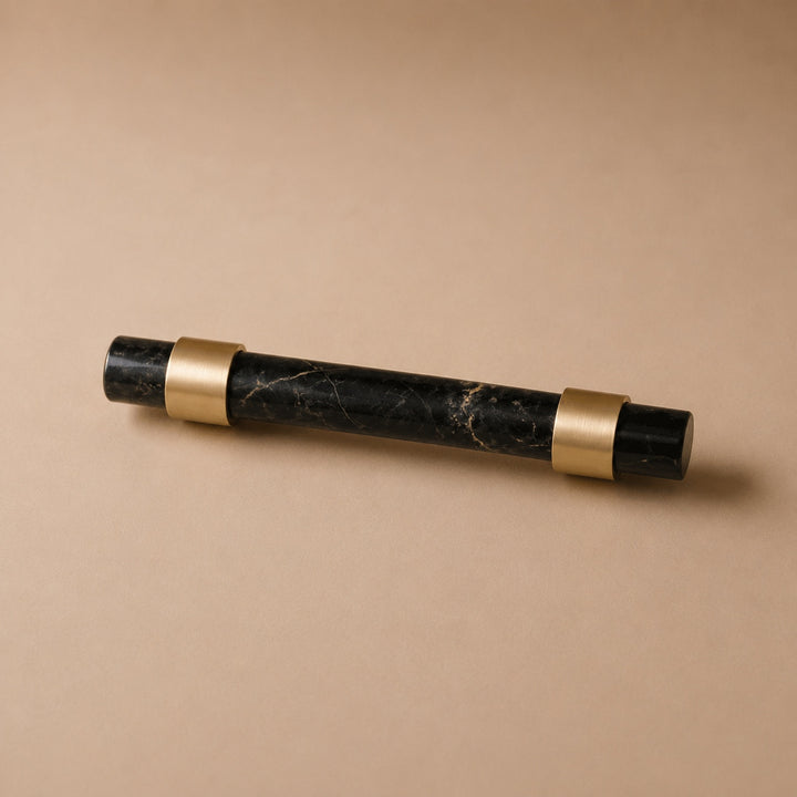 Modern Marble Cabinet Knobs and Drawer Pulls Set Brass Ergonomic Design for Kitchen Cabinets