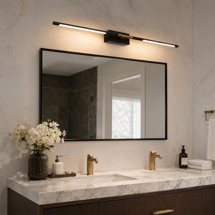 Modern Bathroom Vanity Light Bar Wall Mounted Black Acrylic LED Fixture Dimmable 6W 110V