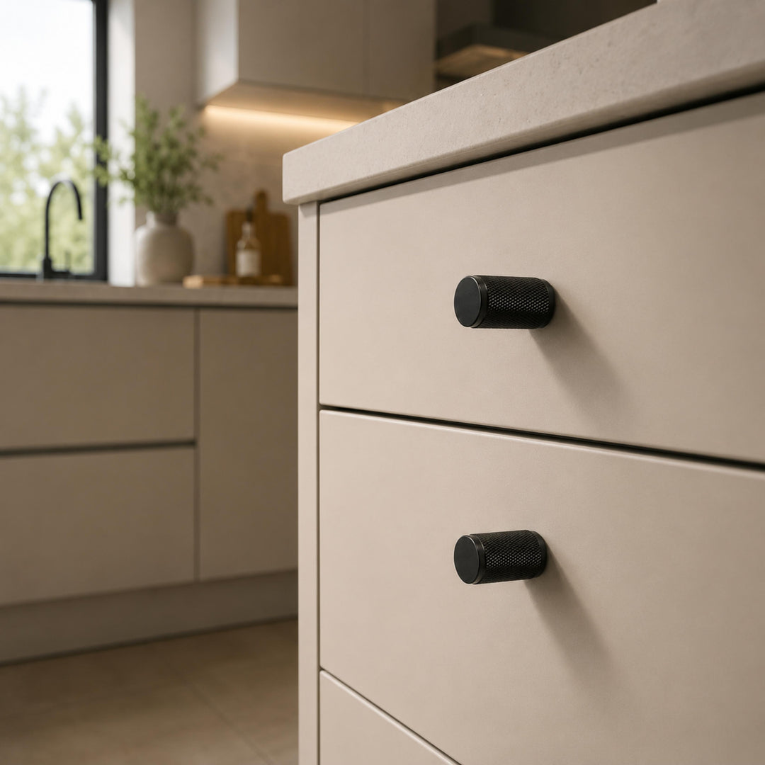 Modern Knurled Cabinet Handle Brass Fixture with Durable Grip for Cabinets and Drawers