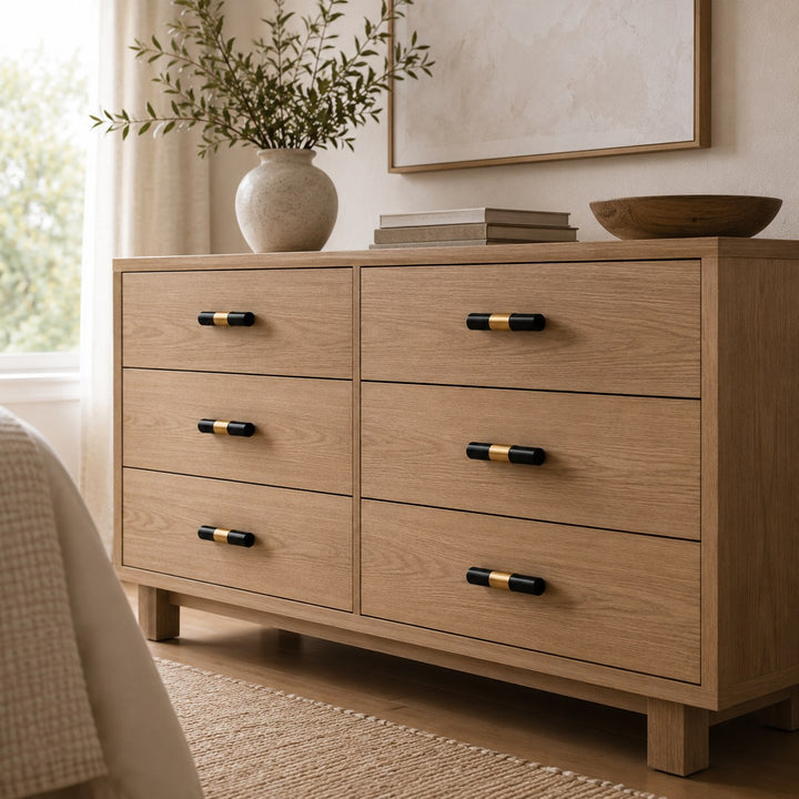 Modern Marble Cabinet Knobs and Drawer Pulls Set Brass Ergonomic Design for Kitchen Cabinets