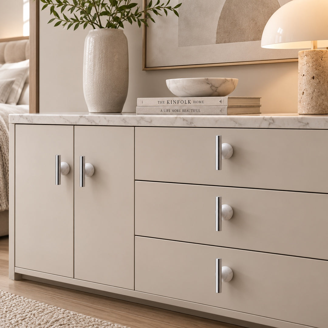 Modern Crystal Drawer Pulls and Knobs Set with Rust-Resistant Brass Finish for Kitchen Cabinets