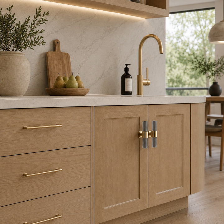 Modern Knurled Cabinet Handle Brass Fixture with Durable Grip for Cabinets and Drawers