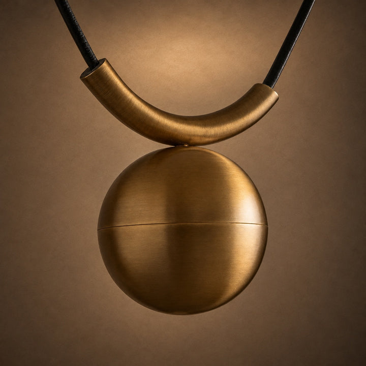 Large Antique Brass Pulley Pendant Light – 24″ Adjustable Industrial Ceiling Light