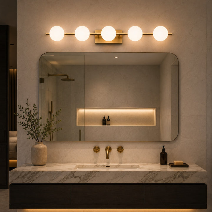 Modern LED Bathroom Vanity Light Bar Wall Mounted Copper with Adjustable Color Temperature
