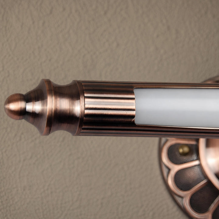 Retro Cylinder Vanity Light Wall Mounted LED Acrylic Shade Adjustable Brightness for Bathroom Lighting