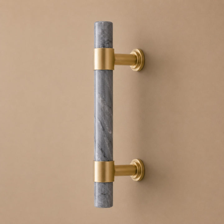 Modern Kitchen Cabinet Handles With Ergonomic Design Brass And Marble Durable Finish