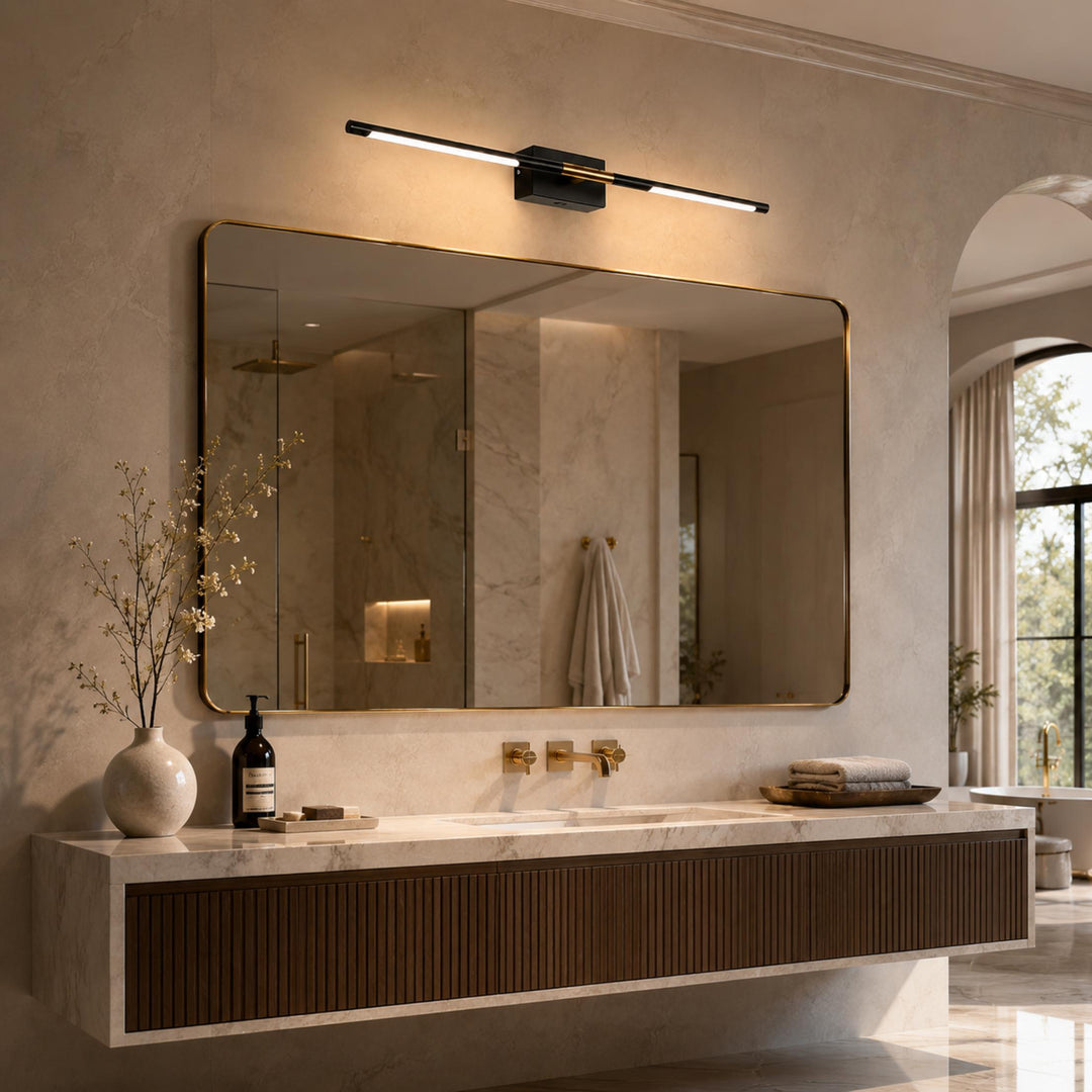 Modern Bathroom Vanity Light Bar Wall Mounted Black Acrylic LED Fixture Dimmable 6W 110V