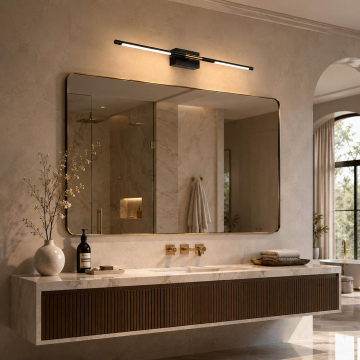 Modern Bathroom Vanity Light Bar Wall Mounted Black Acrylic LED Fixture Dimmable 6W 110V