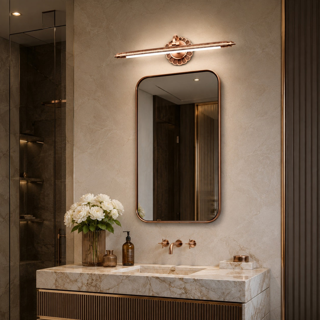 Retro Cylinder Vanity Light Wall Mounted LED Acrylic Shade Adjustable Brightness for Bathroom Lighting