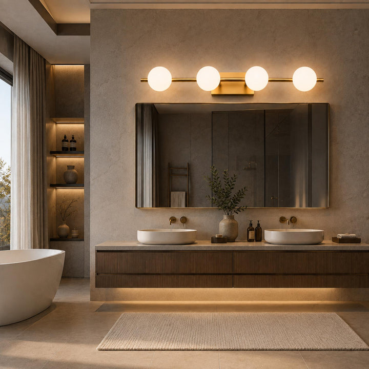Modern LED Bathroom Vanity Light Bar Wall Mounted Copper with Adjustable Color Temperature