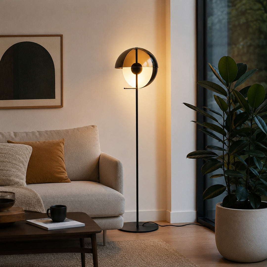 Modern Floor Lamp Adjustable Shade Iron and Acrylic Dimmable Indoor Lighting for Living Room