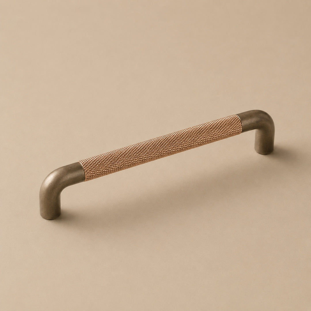 Modern Knurled Cabinet Handles and Knobs Set with Textured Grip for Easy Installation in Durable Metal