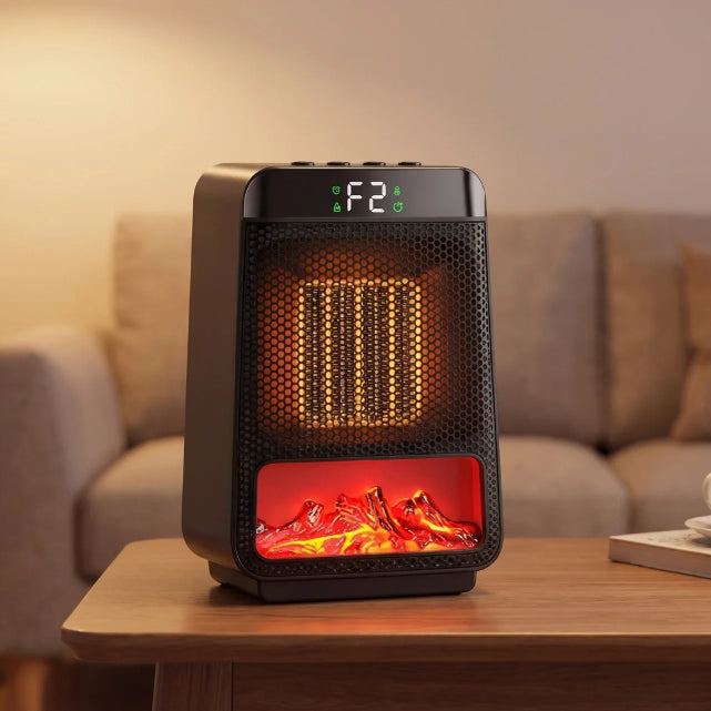 Compact Ceramic Heater with Fan and Digital LED Display for Efficient Heating