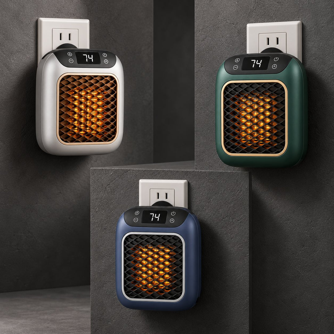 Compact Modern Fan Heater Adjustable Thermostat 800W Efficient Warmth for Personal Spaces