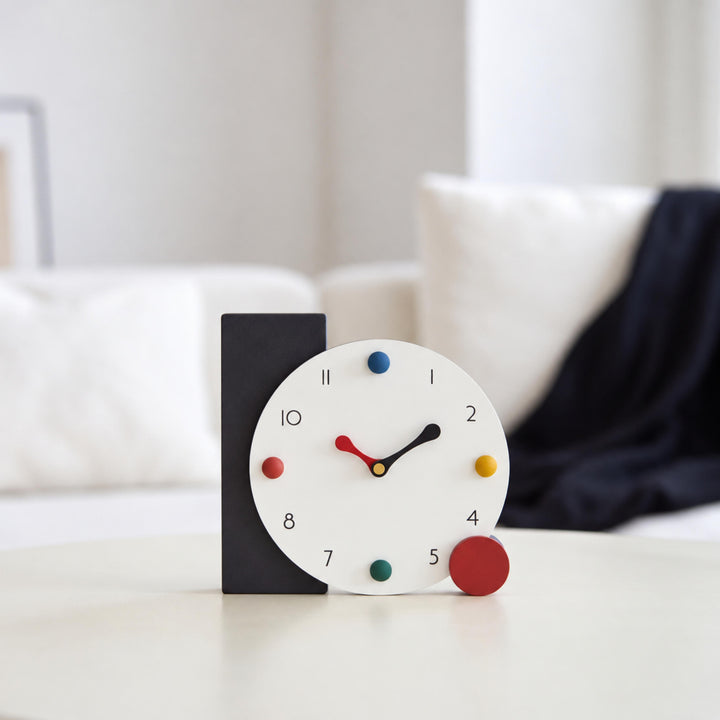 Modern Geometric Table Clock Silent Quartz Movement Eco-Friendly PMMA Compact Design 20x20 cm