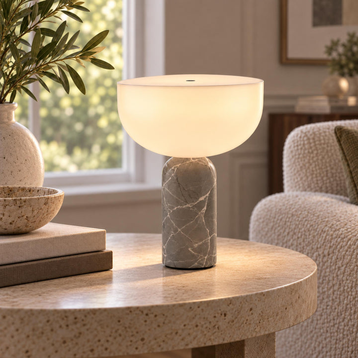 Modern Table Lamp Cordless Design Marble Base USB Charging Adjustable Brightness