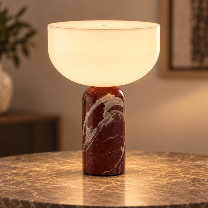 Modern Table Lamp Cordless Design Marble Base USB Charging Adjustable Brightness