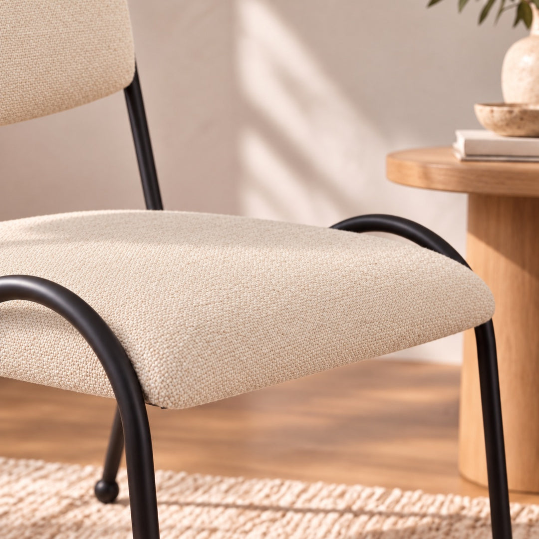 Modern Accent Chair Curved Metal Frame Lightweight Occasional Seating for Living Room