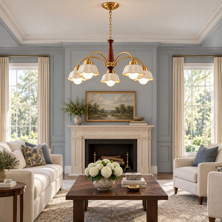 Modern Wall Mounted Chandelier Metal Gold Finish Adjustable Lighting Fixture