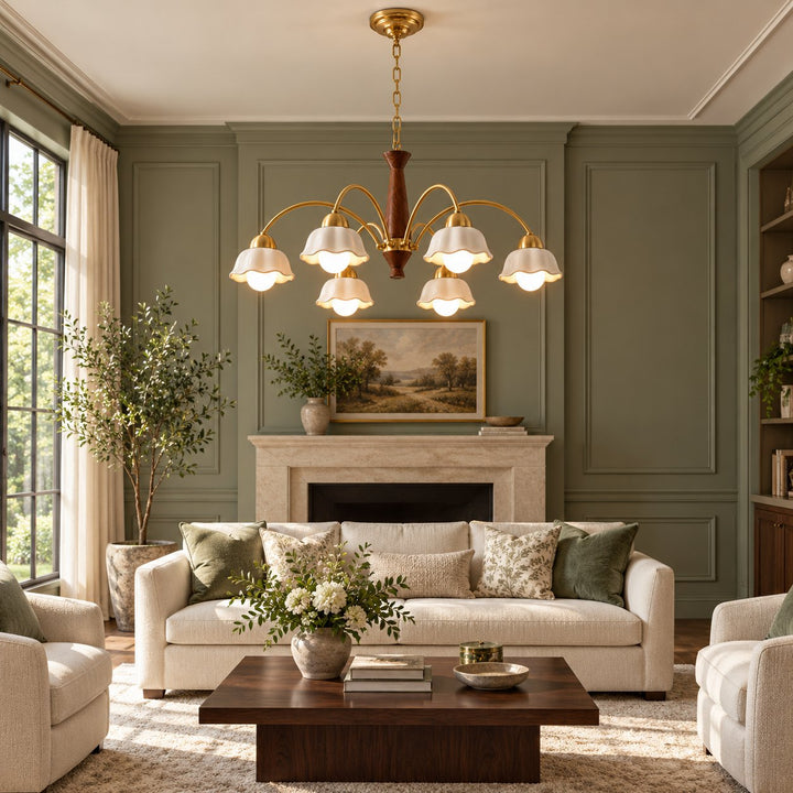 Modern Wall Mounted Chandelier Metal Gold Finish Adjustable Lighting Fixture