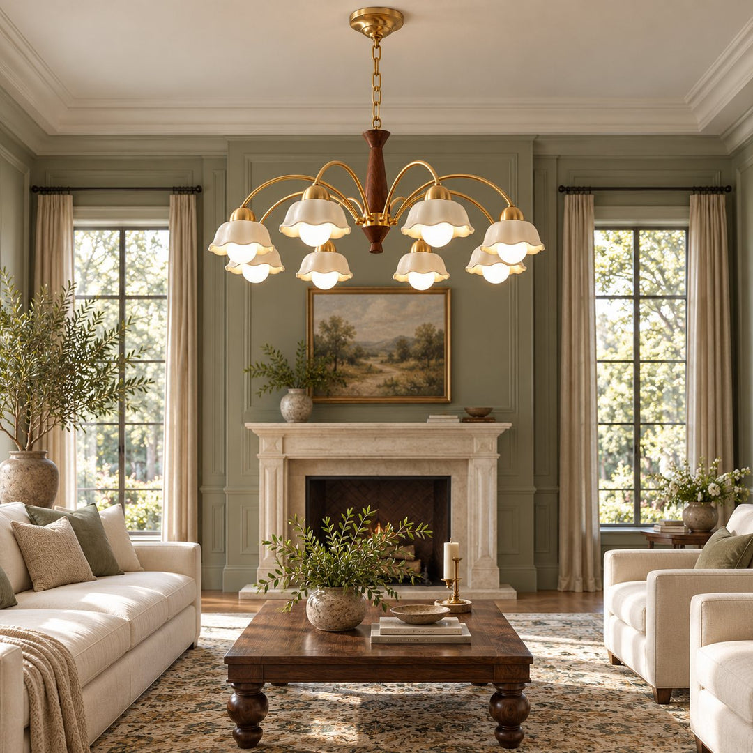 Modern Wall Mounted Chandelier Metal Gold Finish Adjustable Lighting Fixture