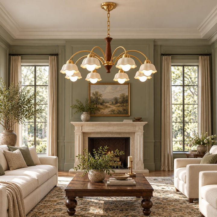 Modern Wall Mounted Chandelier Metal Gold Finish Adjustable Lighting Fixture