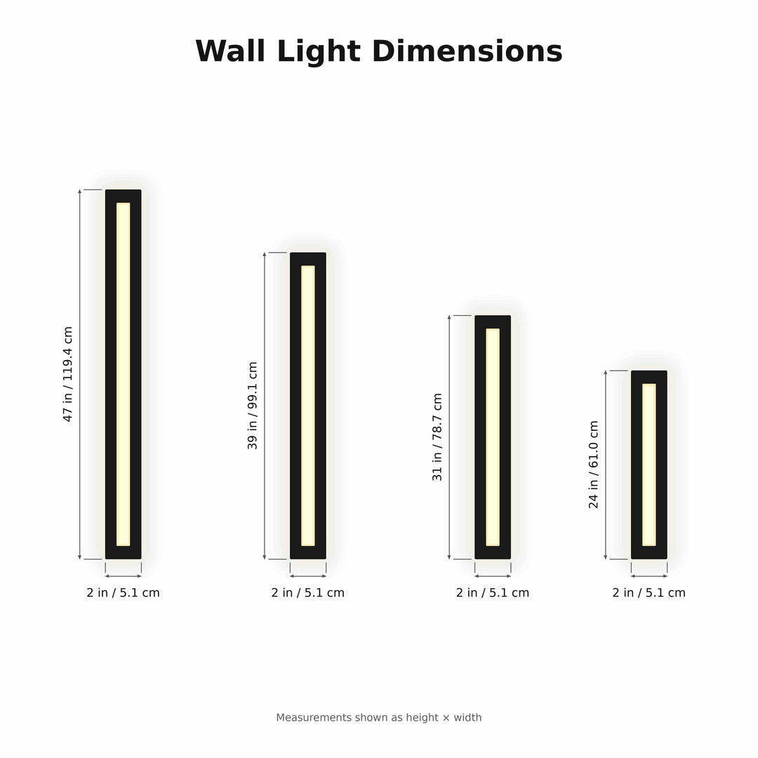 Modern Linear Wall Sconce LED Wall Light Iron Fixture with Acrylic Shade and Three Color Temperature Modes